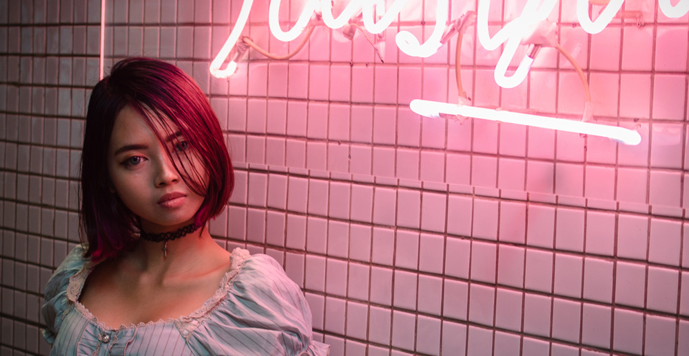 Red Hair Girl Red light Photoshoot